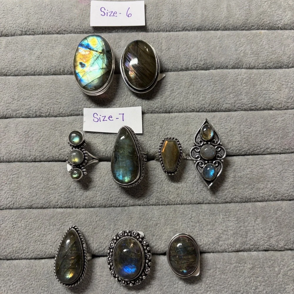 Sizes 6.5-8.5 ~ Labradorite rings
